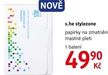 Papirky na zmatneni mastne pleti stylezone s he