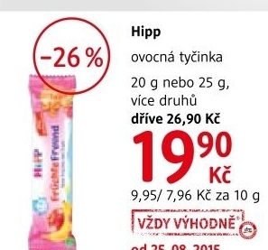 Tycinka musli ovocna pro deti bio hipp