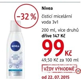Micelarni voda cistici zklidnujici 3v1 nivea