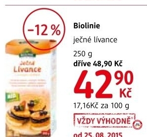 Smes na jecne livance biolinie