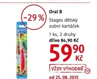Kartacek na zuby detsky stages oral b