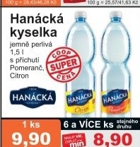 Voda ochucena hanacka kyselka