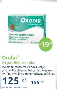 Pastilky proti bolesti v krku orofar