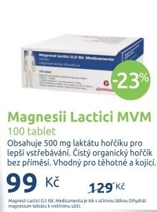 Doplnek stravy magnesii lactici 0 5 glenmark