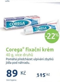 Krem fixacni na zubni protezu corega