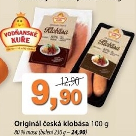 Klobasa ceska original vodnanske kure