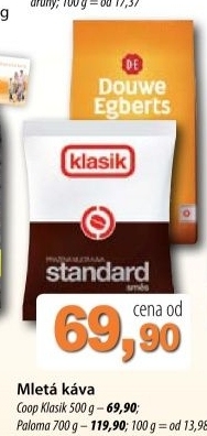 Kava mleta standard coop klasik