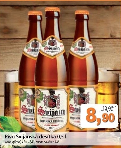 Pivo svetle vycepni svijanska 10 svijany
