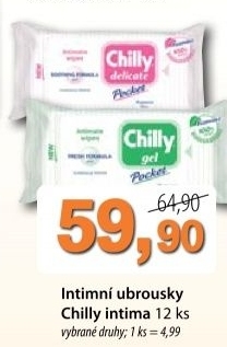 Ubrousky pro intimni hygienu pocket chilly