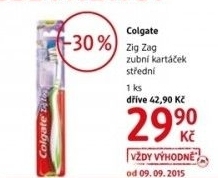 Kartacek na zuby zig zag colgate