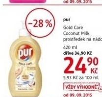 Prostredek na nadobi gold pur