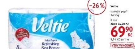 Toaletni papir 3vrstvy veltie kleenex