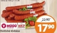 Klobasa hosticka maso uzeniny pisek