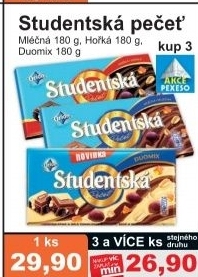 Cokolada studentska pecet orion