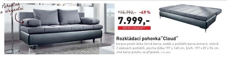 Cloud, rozkládací pohovka