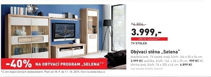 Selena, obývací stěna