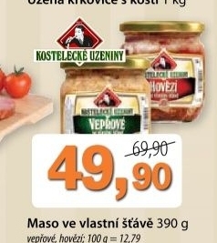 Maso veprove ve vlastni stave kostelecke uzeniny