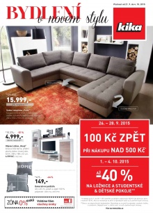akční leták Kika nábytek 21.9.2015-4.10.2015