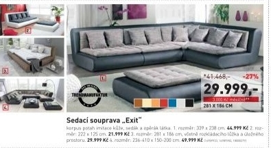 Exit, sedací souprava