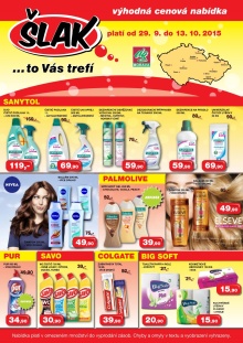 akční leták Šlak drogerie 29.9.2015-13.10.2015
