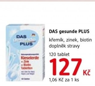 Doplnek stravy kremik zinek biotin das gesunde plus