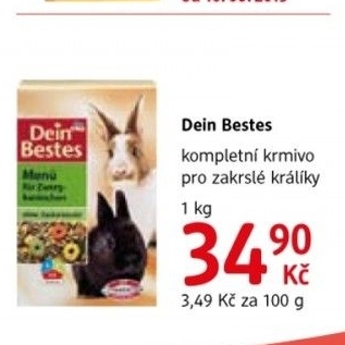 Krmivo pro zakrsle kraliky dein bestes