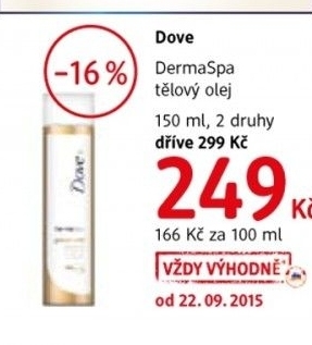 Olej telovy dermaspa dove