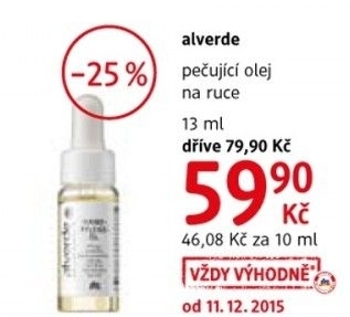 Olej pecujici na ruce alverde