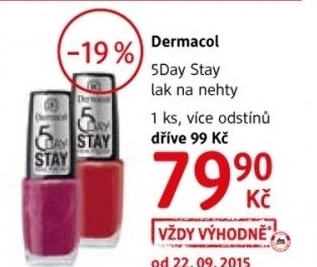 Lak na nehty 5day stay dermacol