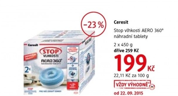 Pohlcovac vlhkosti aero 360 ceresit nahradni tablety