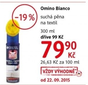Pena na cisteni textilii nebo calouneni omino bianco