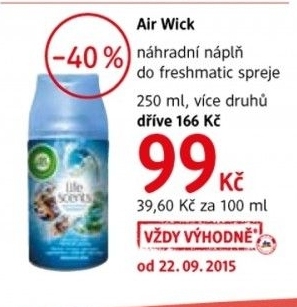 Osvezovac vzduchu freshmatic air wick napln