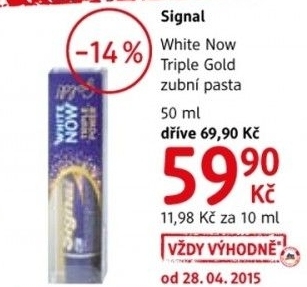 Pasta na zuby white now triple gold signal