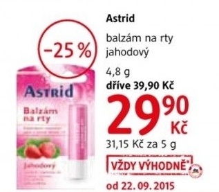 Balzam na rty astrid