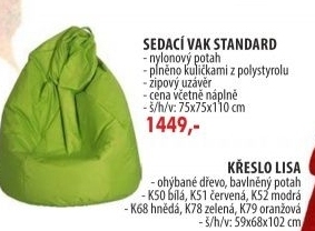 Standard, sedací vak