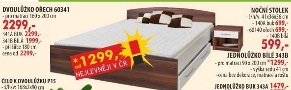 Dvoulůžko ořech 60341