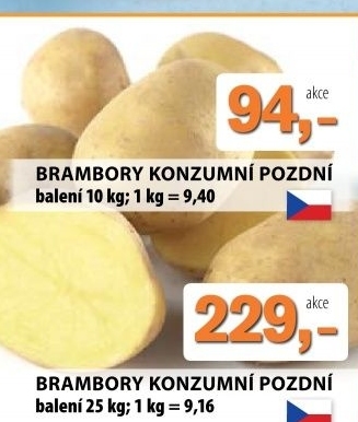 Brambory konzumni pozdni