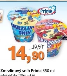 Zmrzlina snih v kelimku prima