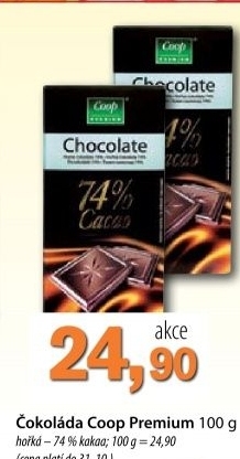 Cokolada extra horka coop premium