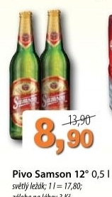 Pivo svetly lezak 12 samson