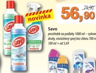 Cistic na podlahy bez chloru savo