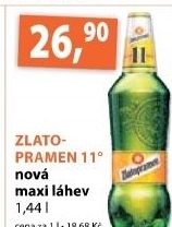 Pivo svetly lezak 11 zlatopramen