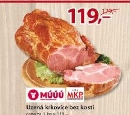 Krkovicka uzena bez kosti maso uzeniny pisek