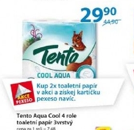 Toaletni papir 3vrstvy cool aqua tento