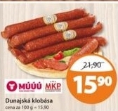 Klobasa dunajska maso uzeniny pisek
