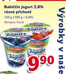 Jogurt babiccin ehrmann