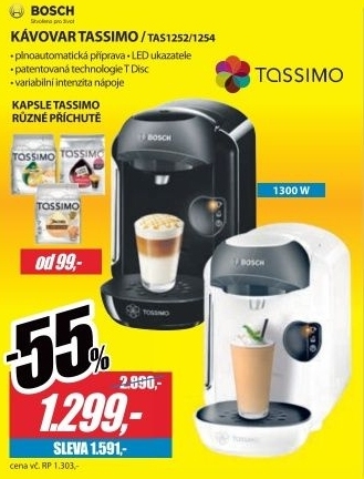 Bosch Tassimo TAS1252/1254, kávovar