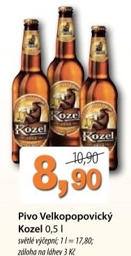 Pivo svetle vycepni 10 velkopopovicky kozel