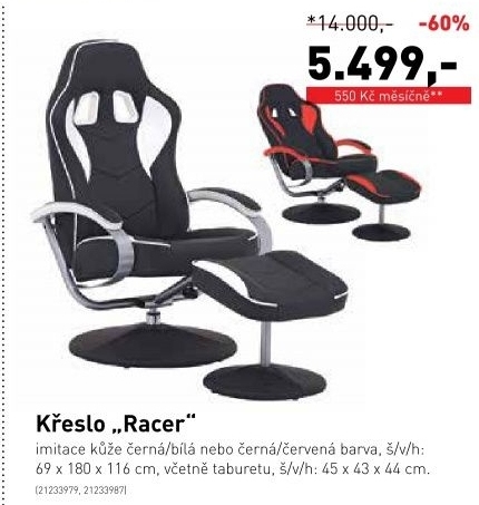 Racer, křeslo