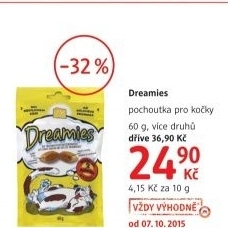 Pamlsky pro kocky dreamies whiskas